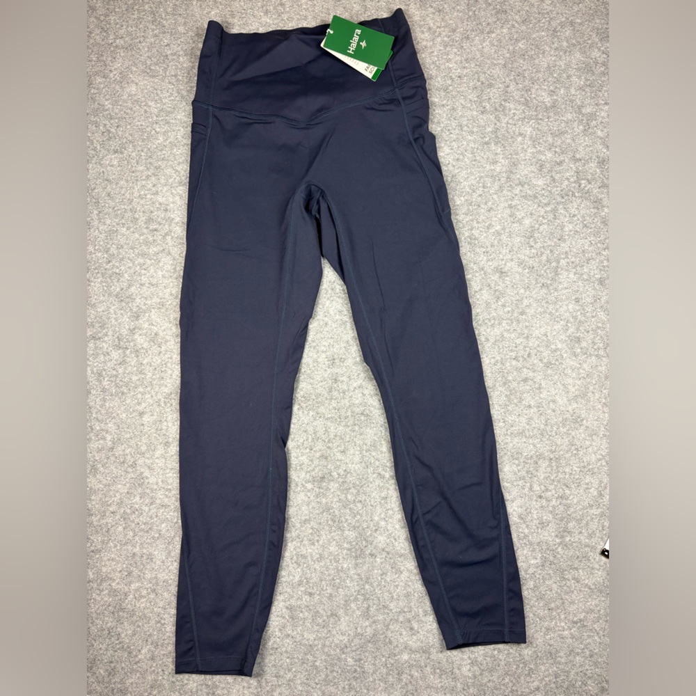 NWT Halara Navy Blue Leggings High Waisted Pocket Active Yoga Tights [